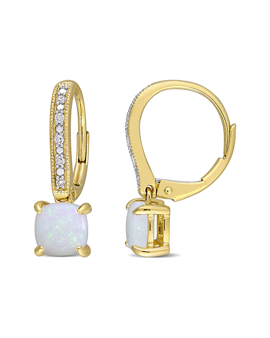 Rina Limor 10k 1.35 Ct. Tw. Diamond & Opal Earrings