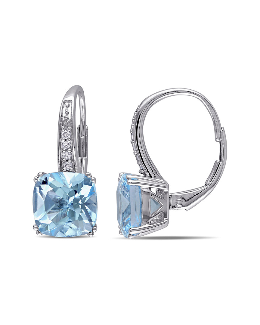 Rina Limor 10k 5.06 Ct. Tw. Diamond & Sky-blue Topaz Earrings