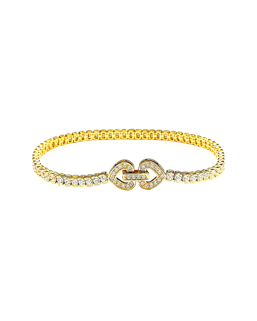 Suzy Levian Gold Over Silver Cz Bracelet