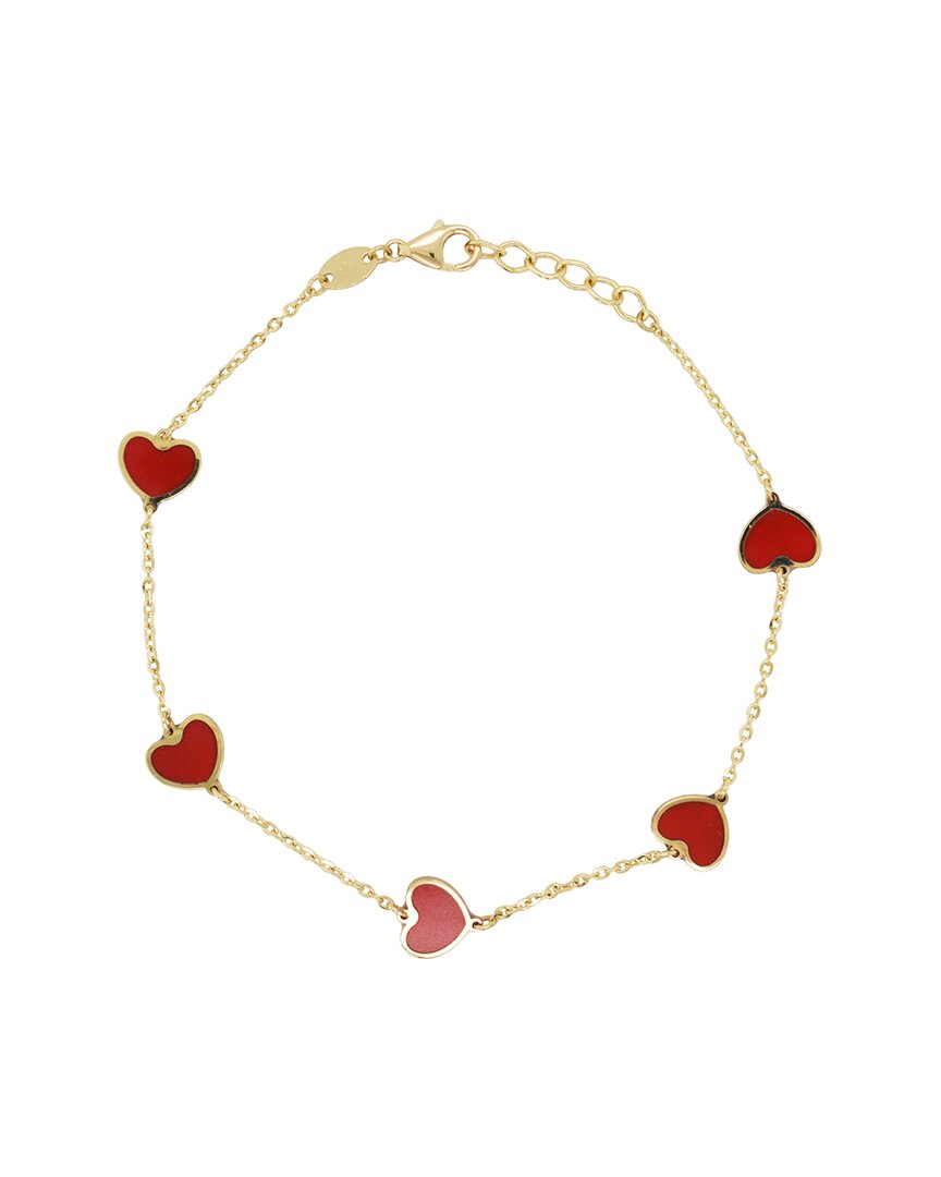 Sabrina Designs 14k Coral Station Heart Bracelet