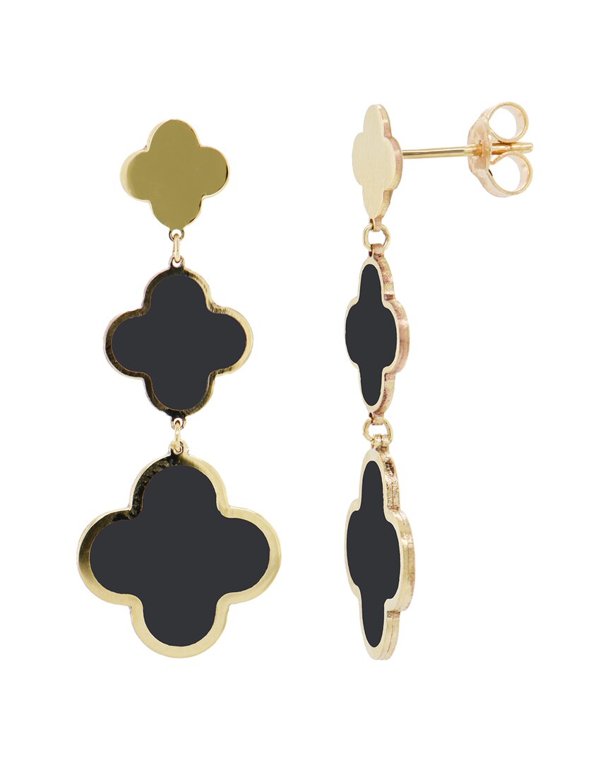 Sabrina Designs 14k Onyx Clover Dangle Earrings