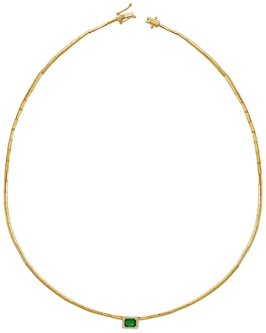 Sabrina Designs 14k 0.70 Ct. Tw. Diamond & Emerald Necklace