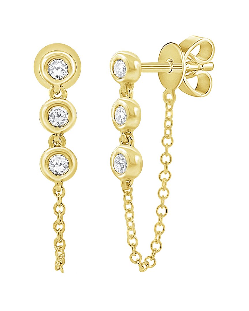 Sabrina Designs 14k 0.15 Ct. Tw. Diamond Chain Dangle Earrings In Yellow