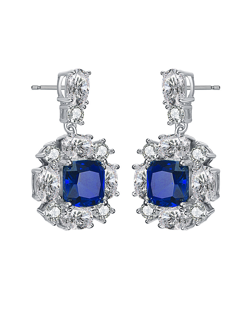 Genevive Silver Cz Drop Earrings