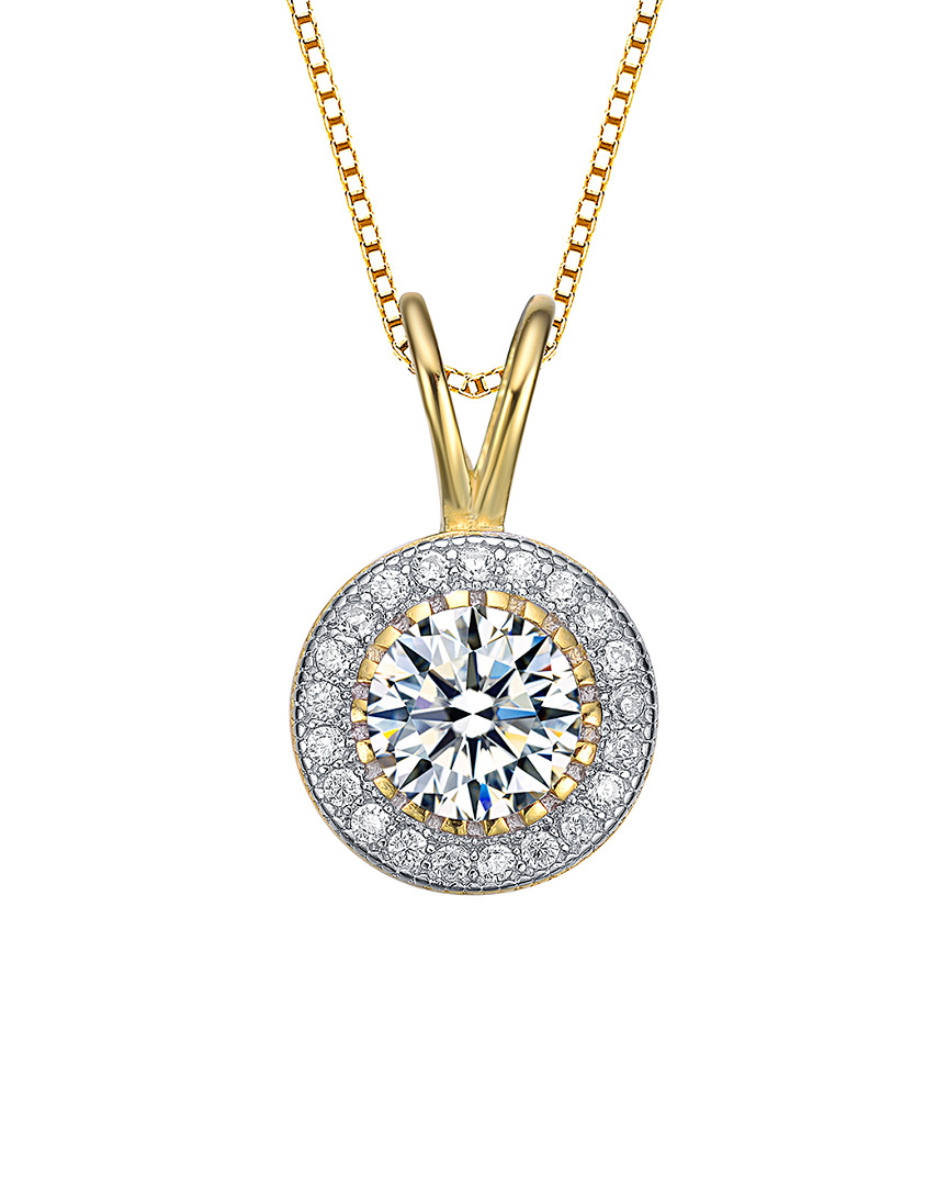 Genevive 18k Gold Over Silver Cz Necklace