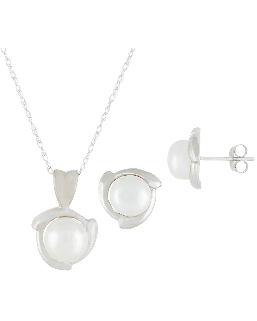 Splendid Pearls 10k 8-9mm Pearl Set In Metallic