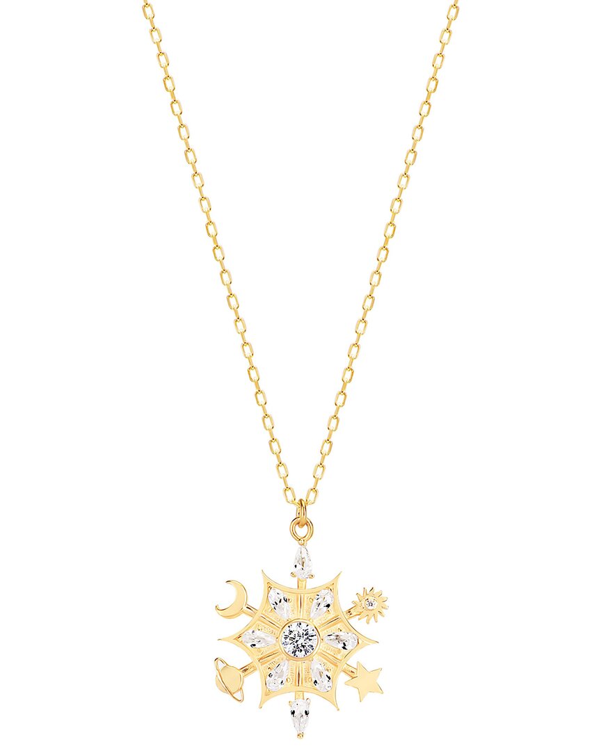 Gabi Rielle 14k Over Silver Cz Cosmic Jeweled Necklace