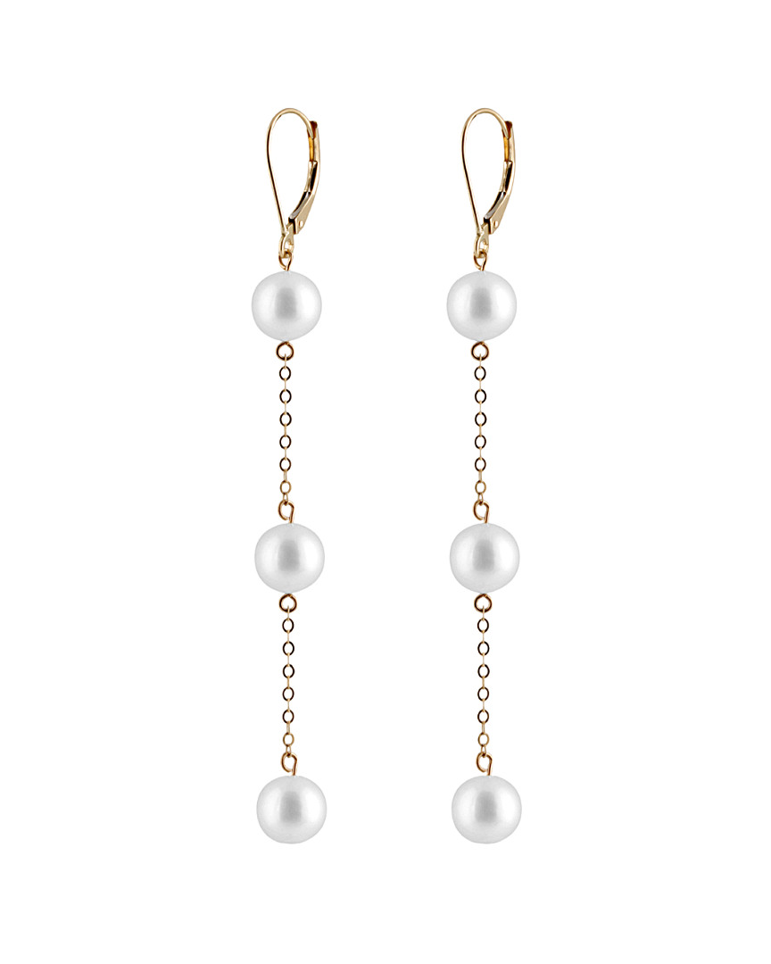 Splendid Pearls 14k Freshwater Pearl Drop Earrings