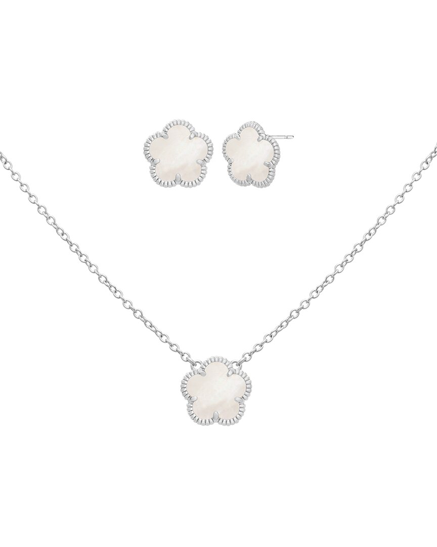 Jankuo Flower 14k Plated Earrings & Necklace Set In Metallic