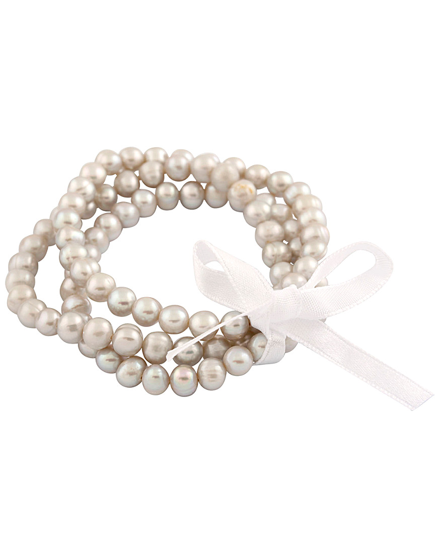 Splendid Pearls 6-7mm Freshwater Pearl Stretch Bracelet Set