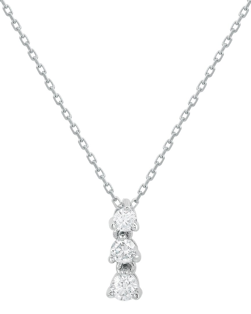 Shop Suzy Levian 14k 0.33 Ct. Tw. Diamond 3-sone Graduating Pendant Necklace
