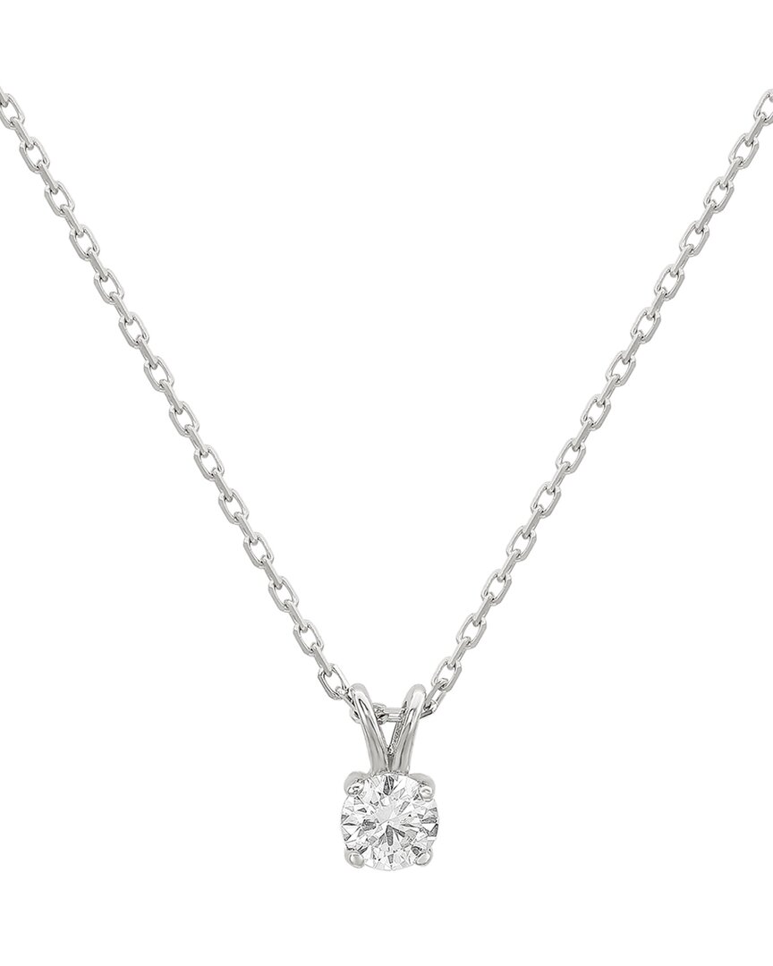 Suzy Levian 14k 0.15 Ct. Tw. Diamond Solitaire Split Bail Pendant Necklace