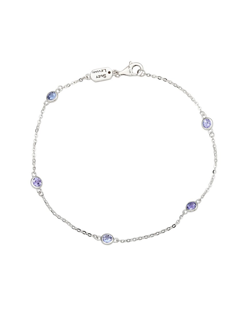 Suzy Levian 14k 0.87 Ct. Tw. Diamond & Tanzanite Station Bracelet