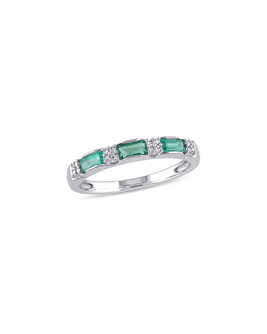 Rina Limor 10k 0.43 Ct. Tw. Diamond & Emerald Ring