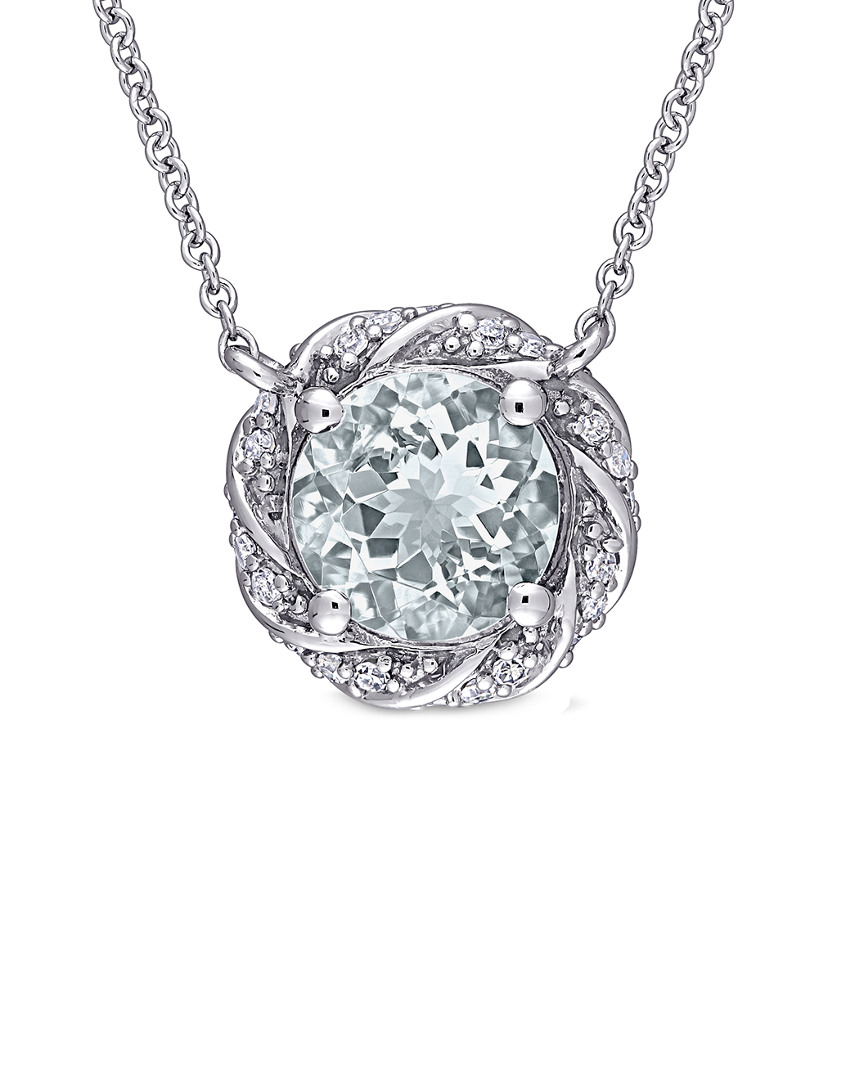 Rina Limor 10k 1.27 Ct. Tw. Diamond & Aquamarine Necklace