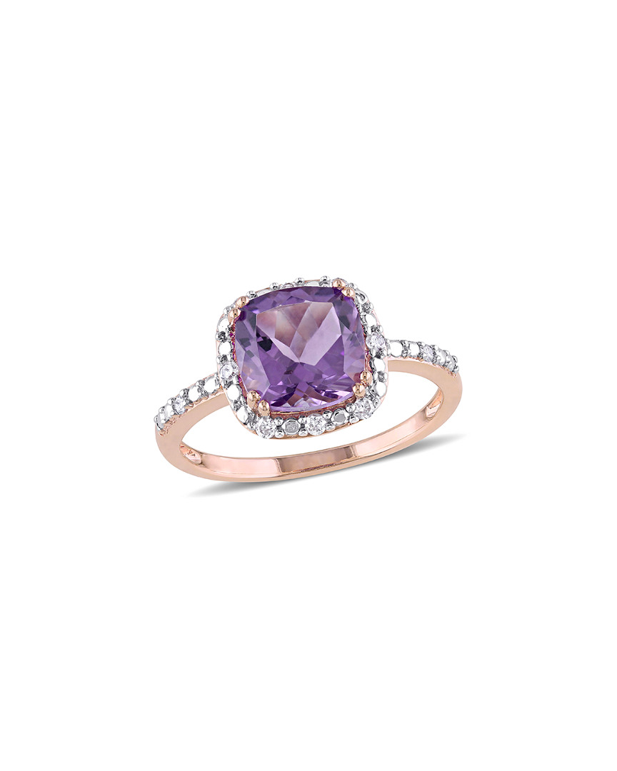 Rina Limor 10k Rose Gold 1.85 Ct. Tw. Diamond & Amethyst Ring