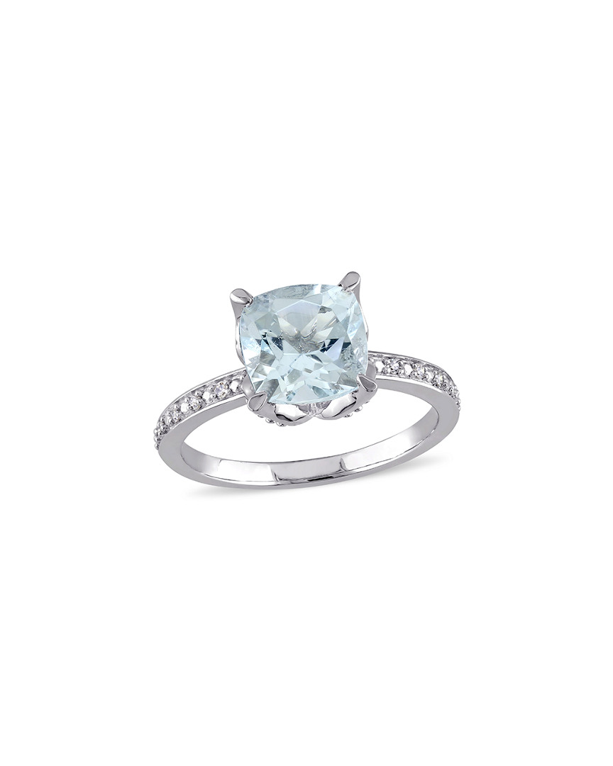 Rina Limor 10k 2.21 Ct. Tw. Diamond & Aquamarine Ring