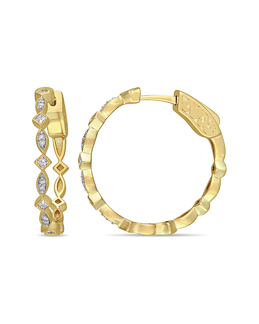 Rina Limor 10k 0.25 Ct. Tw. Diamond Hoops