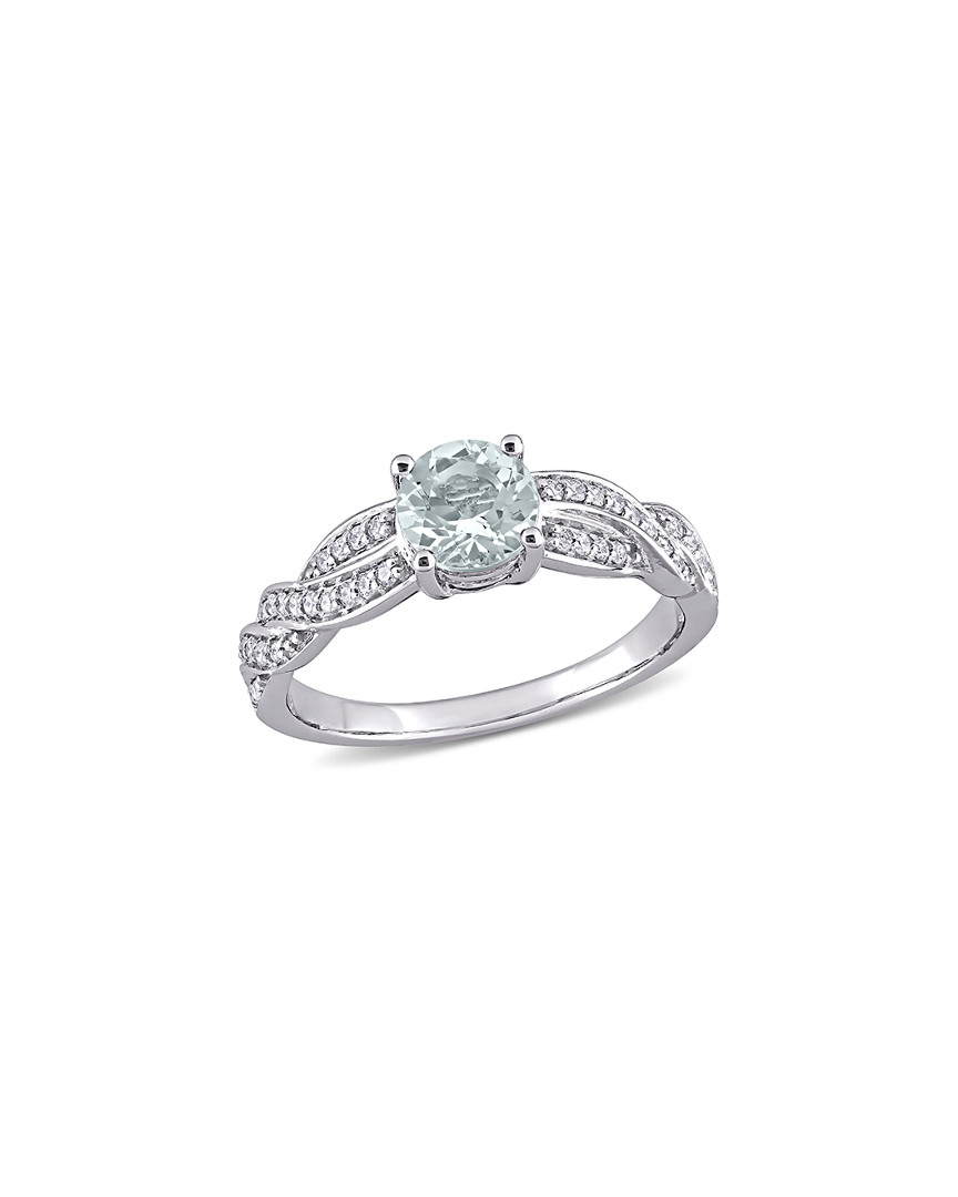 Rina Limor 14k 0.93 Ct. Tw. Diamond & Aquamarine Ring