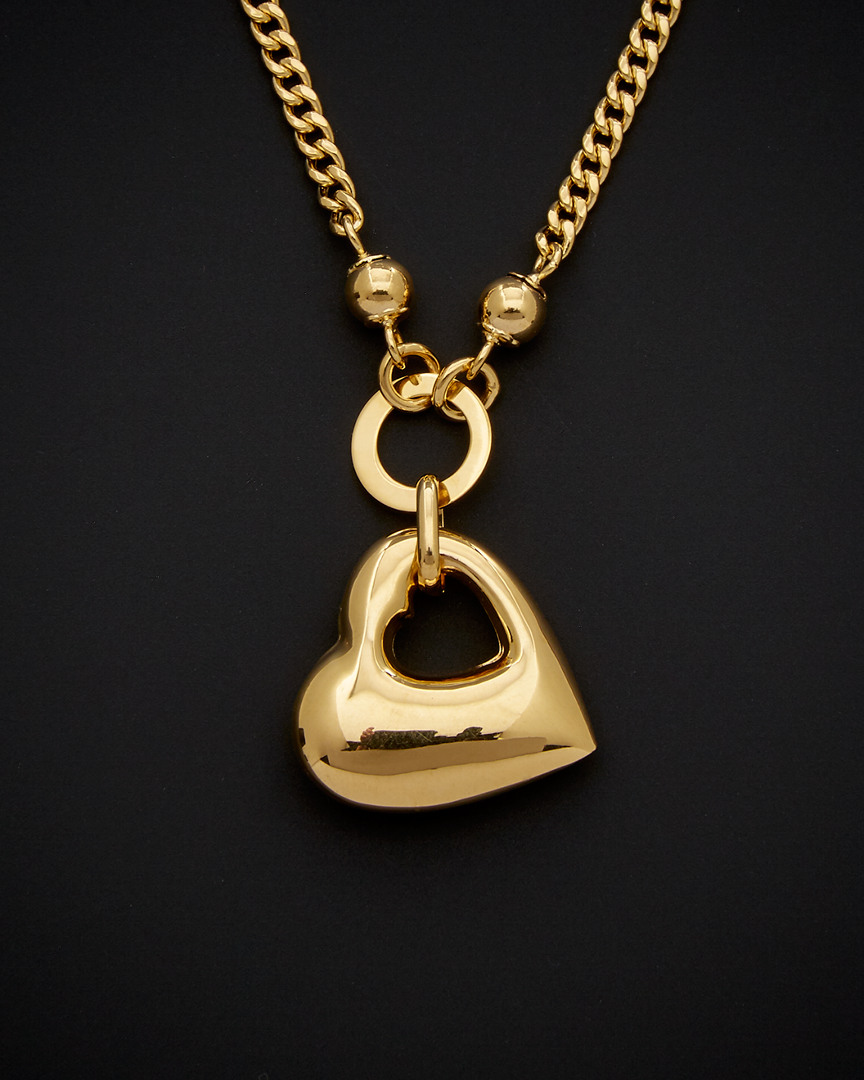 Italian Gold Puffed Heart Necklace