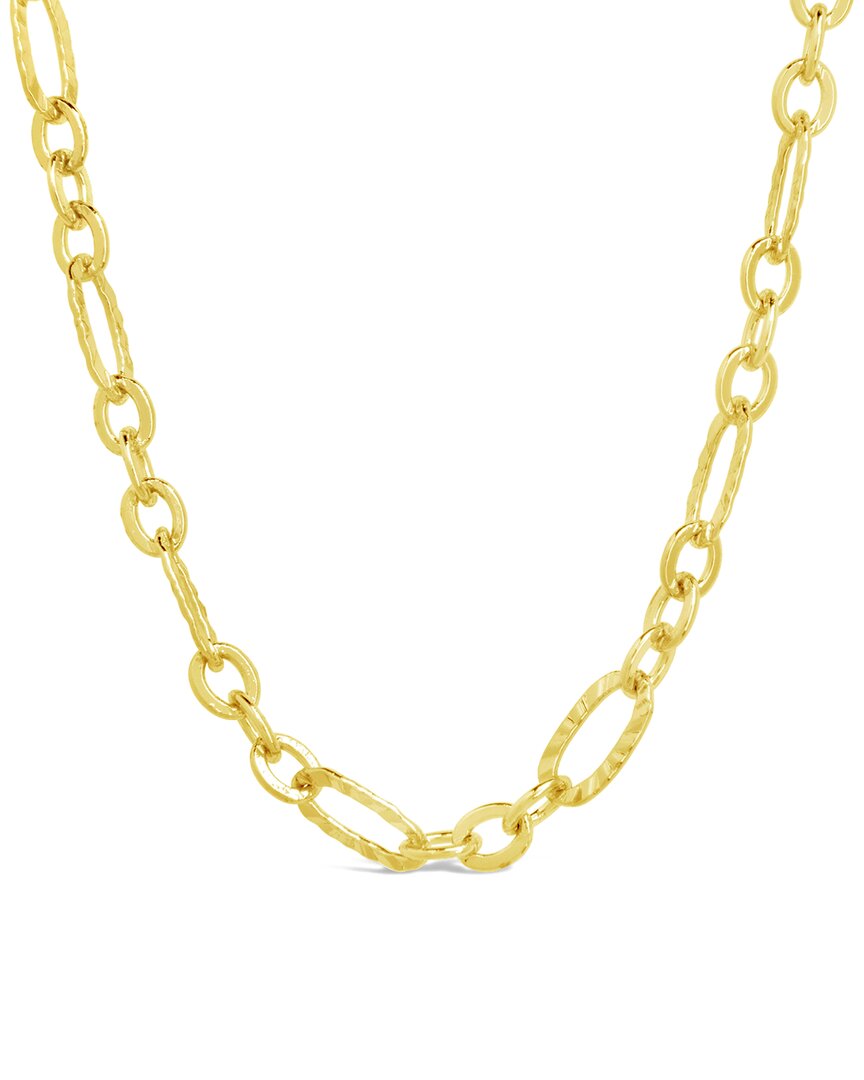 Sterling Forever 14k Plated Elysia Delicate Mixed Link Chain Necklace