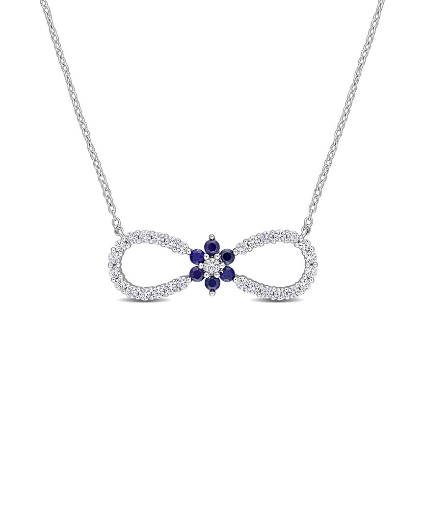 Rina Limor Silver 1.20 Ct. Tw. Gemstone Infinity Floral Necklace