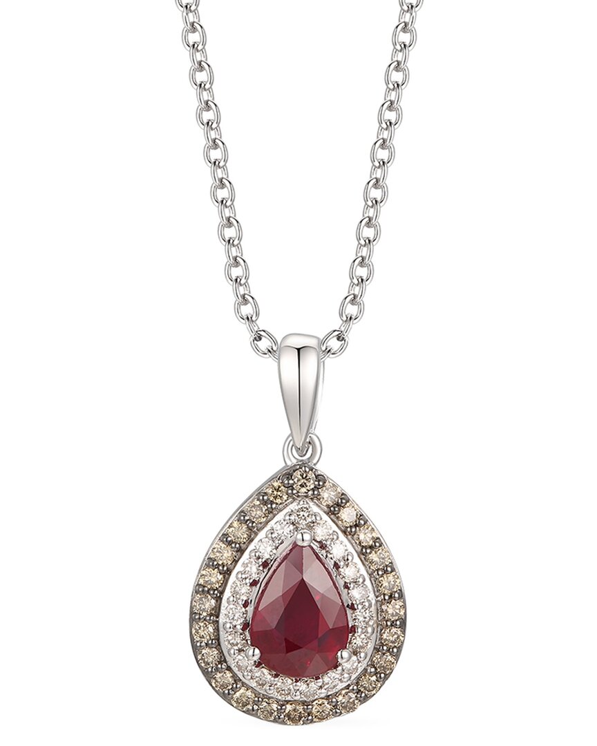 Le Vian 14k Vanilla Gold 0.98 Ct. Tw. Diamond & Ruby Necklace