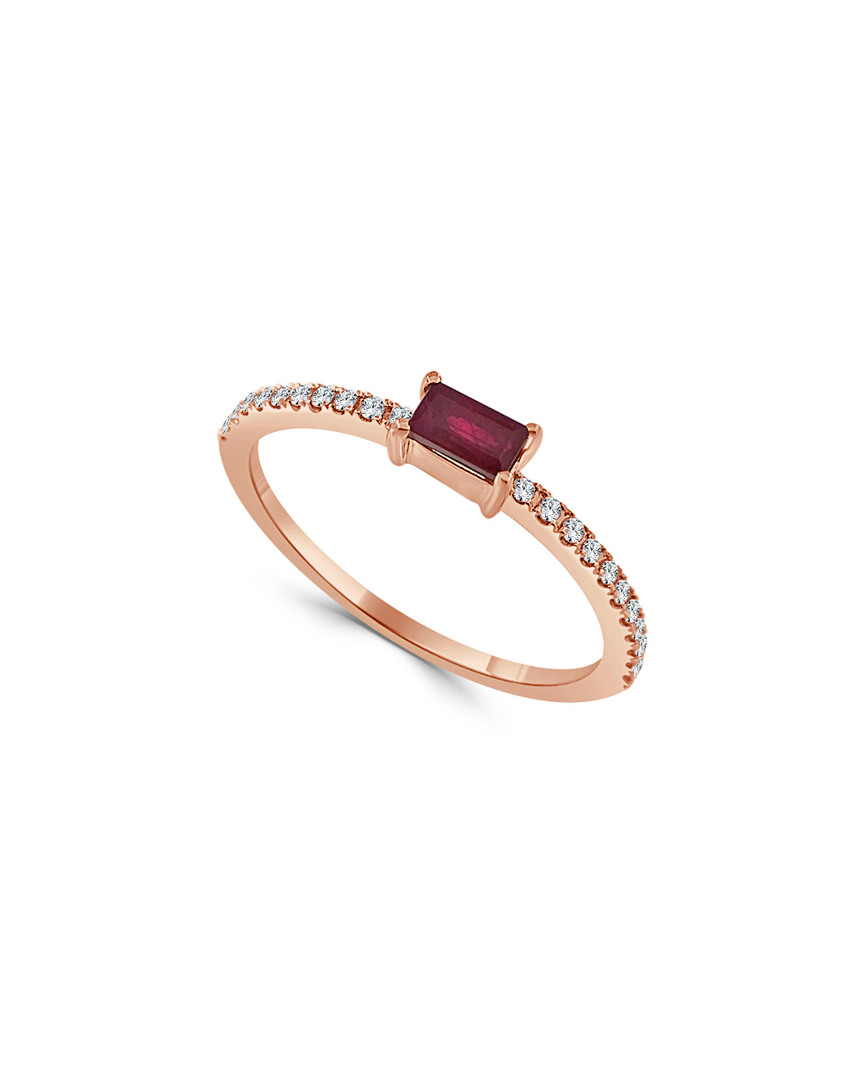 Sabrina Designs 14k Rose Gold 0.23 Ct. Tw. Diamond & Ruby Ring