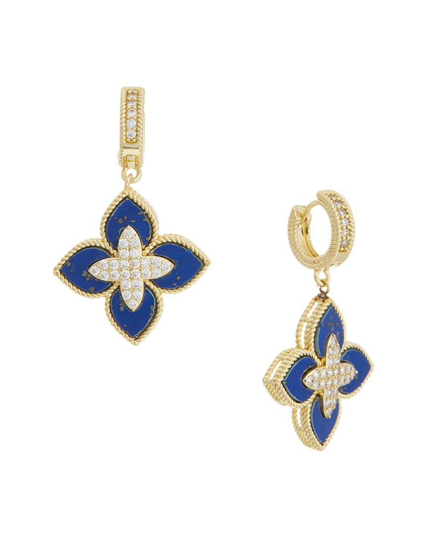 Juvell 18k Plated Blue Lapas Cz Earrings