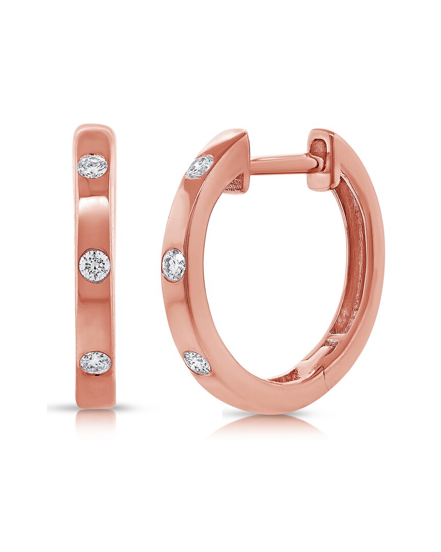 Sabrina Designs 14k Rose Gold 0.07 Ct. Tw. Diamond Huggie Earrings