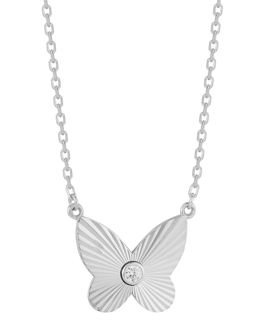 Sphera Milano Silver Cz Butterfly Necklace