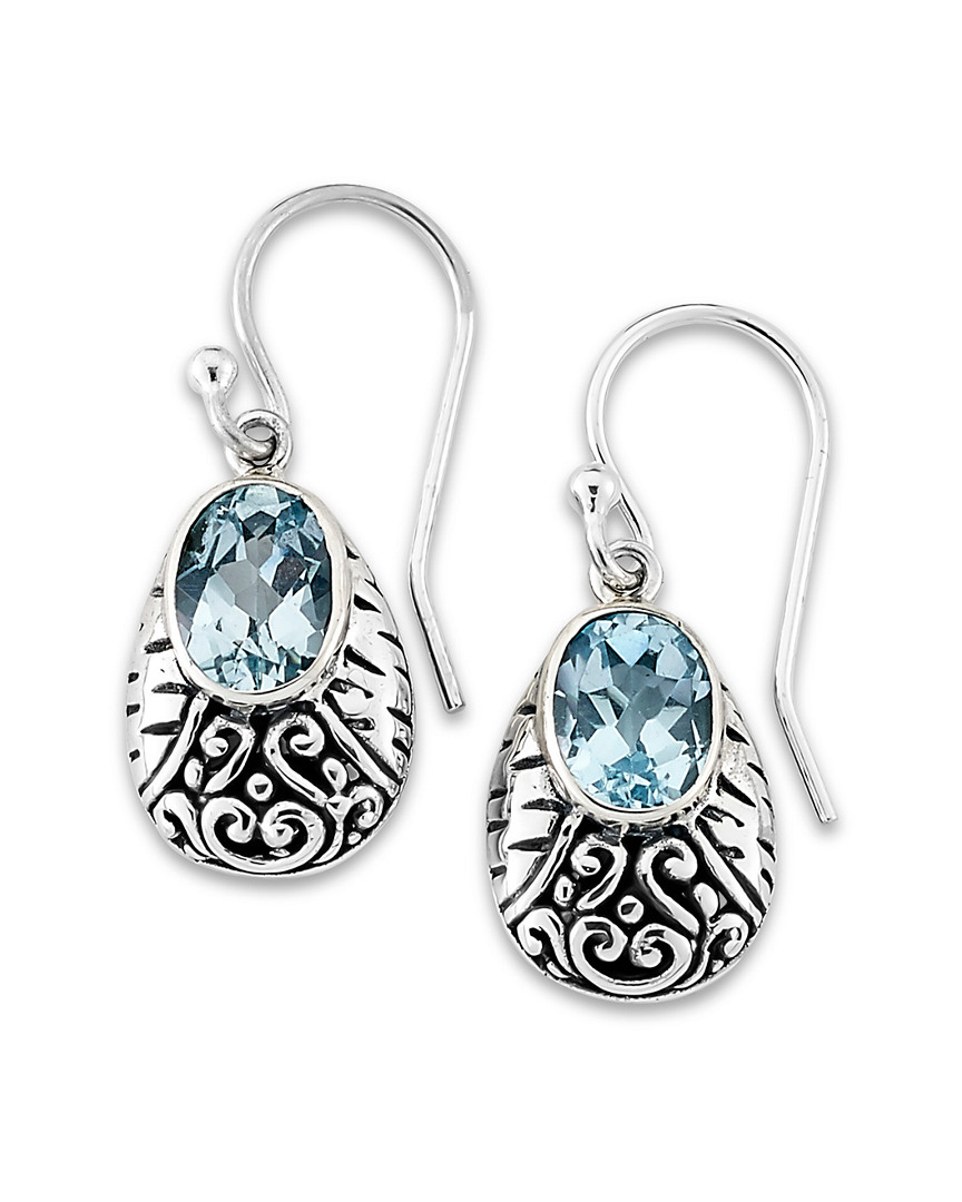Samuel B. Silver 2.90 Ct. Tw. Blue Topaz Bali Earrings