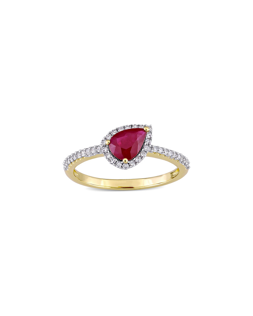 Rina Limor 14k 1.14 Ct. Tw. Diamond & Ruby Ring
