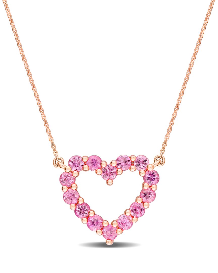 Rina Limor 10k Rose Gold 1.12 Ct. Tw. Pink Sapphire Heart Pendant