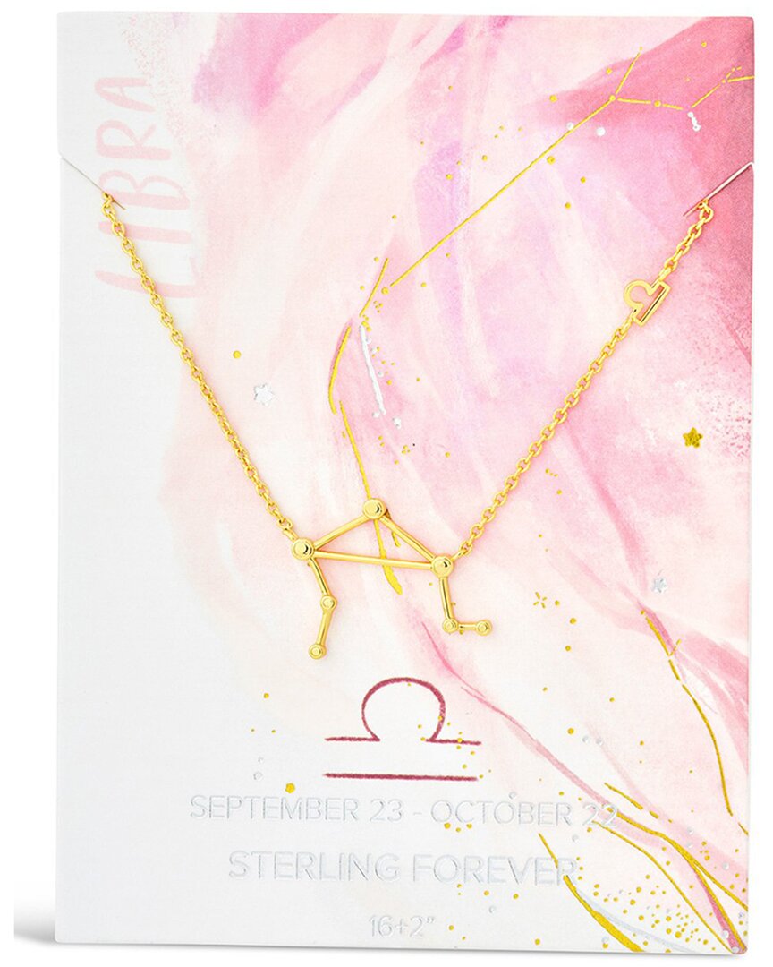 Sterling Forever 14k Plated Libra Pendant Necklace
