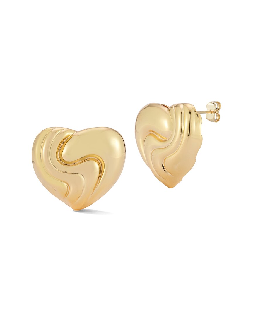 Chloe & Madison Chloe And Madison Jewelry Plated Statement Heart Studs In Gold