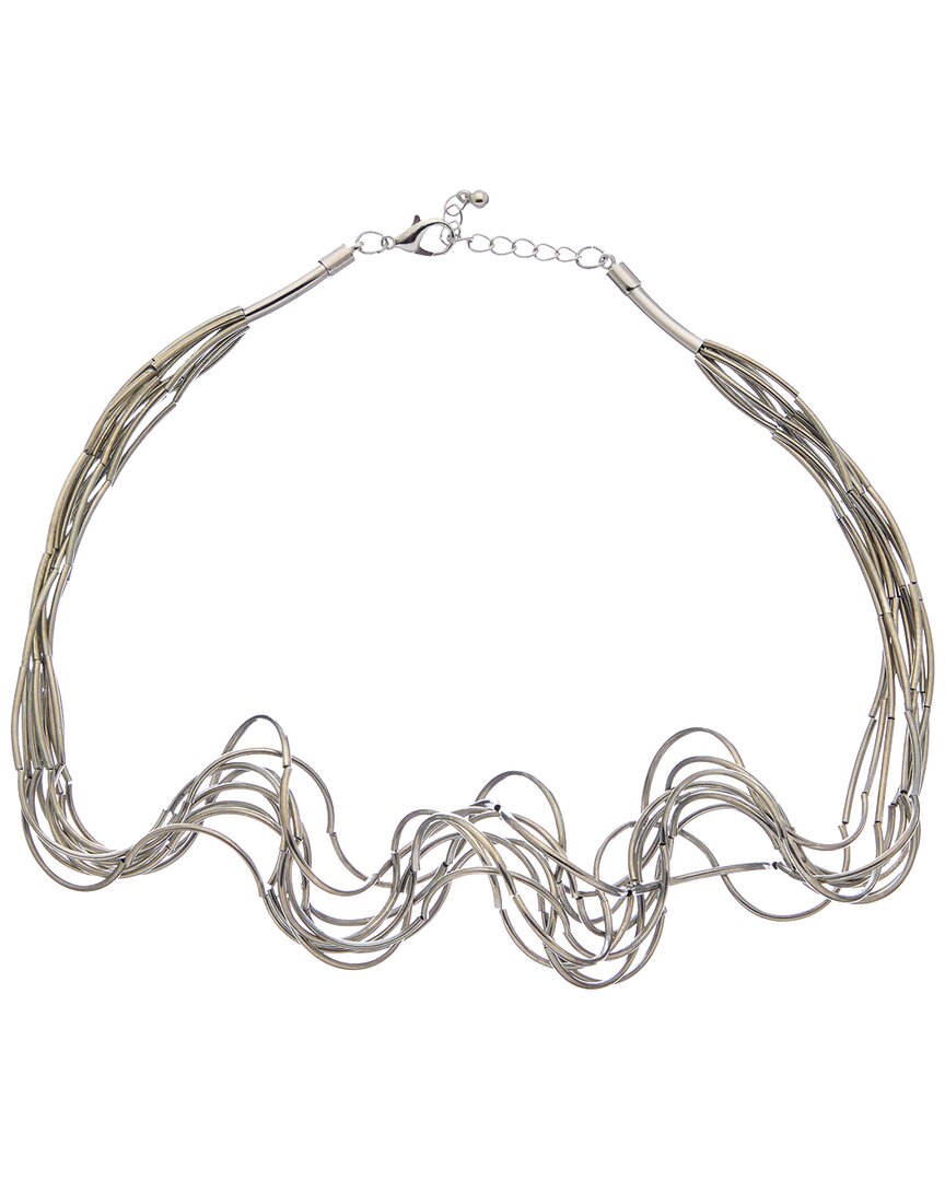 Juvell 18k Plated Diamond Flexible Spaghetti Necklace