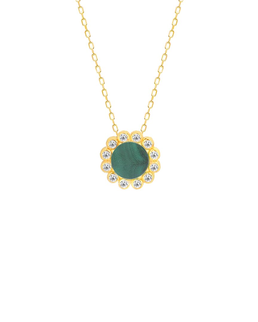 Gabi Rielle Sunlite Pave Malachite Necklace