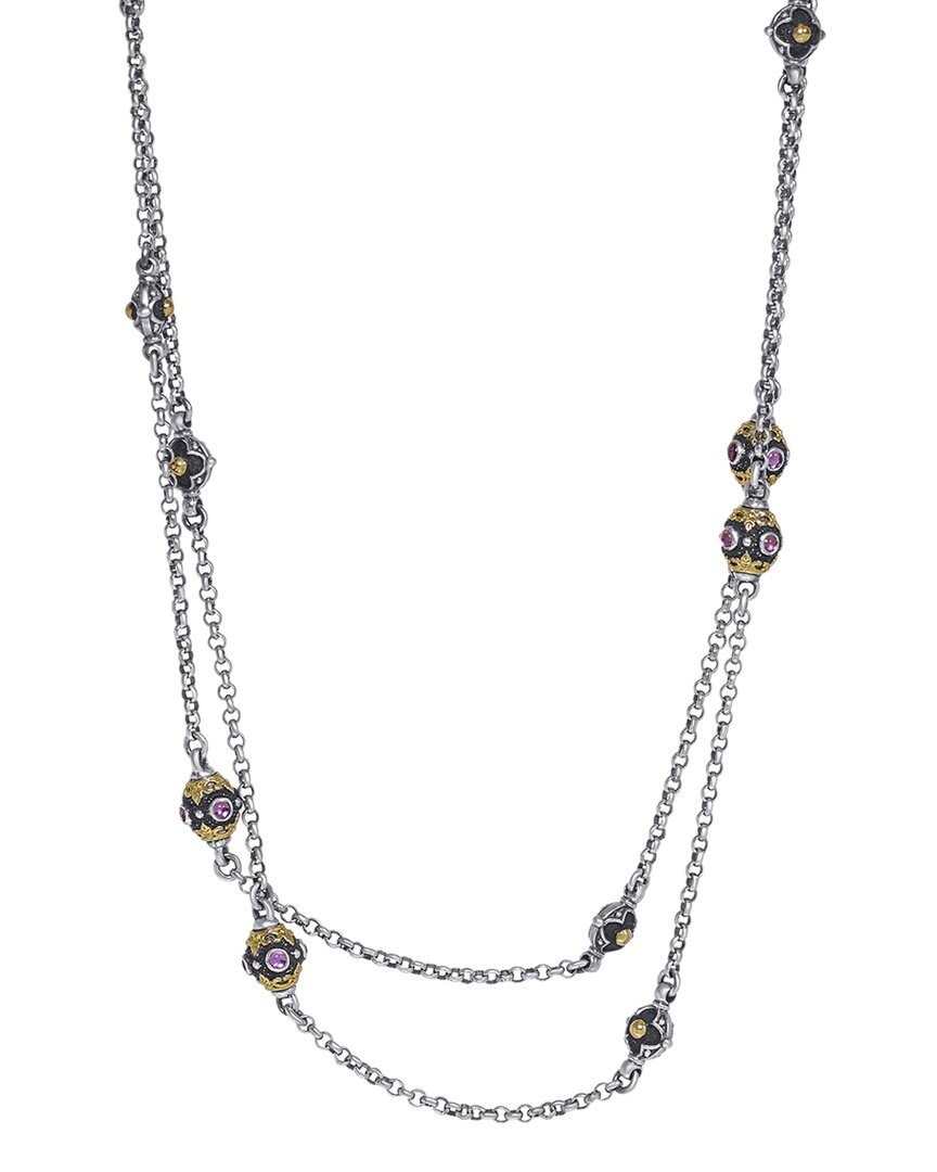 Konstantino Nemesis 18k & Silver Pink Tourmaline Necklace