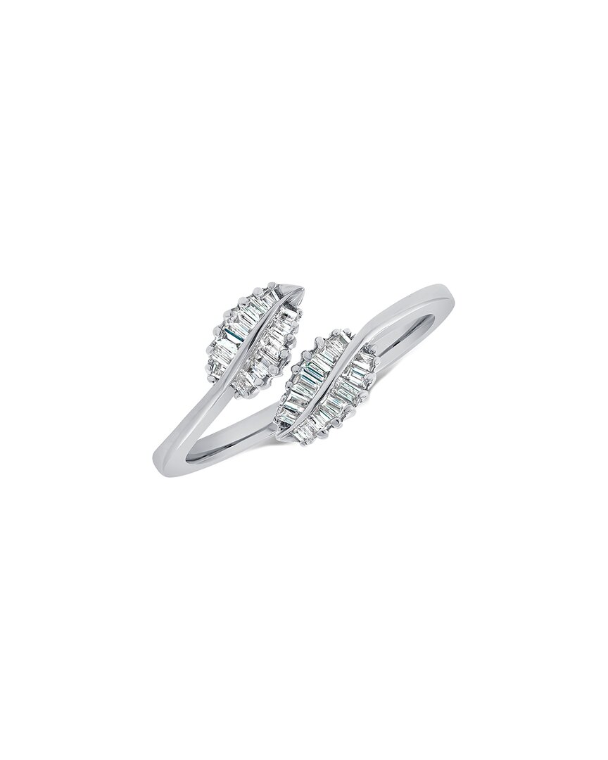 Sabrina Designs 14k 0.17 Ct. Tw. Diamond Bypass Leaf Ring In Metallic