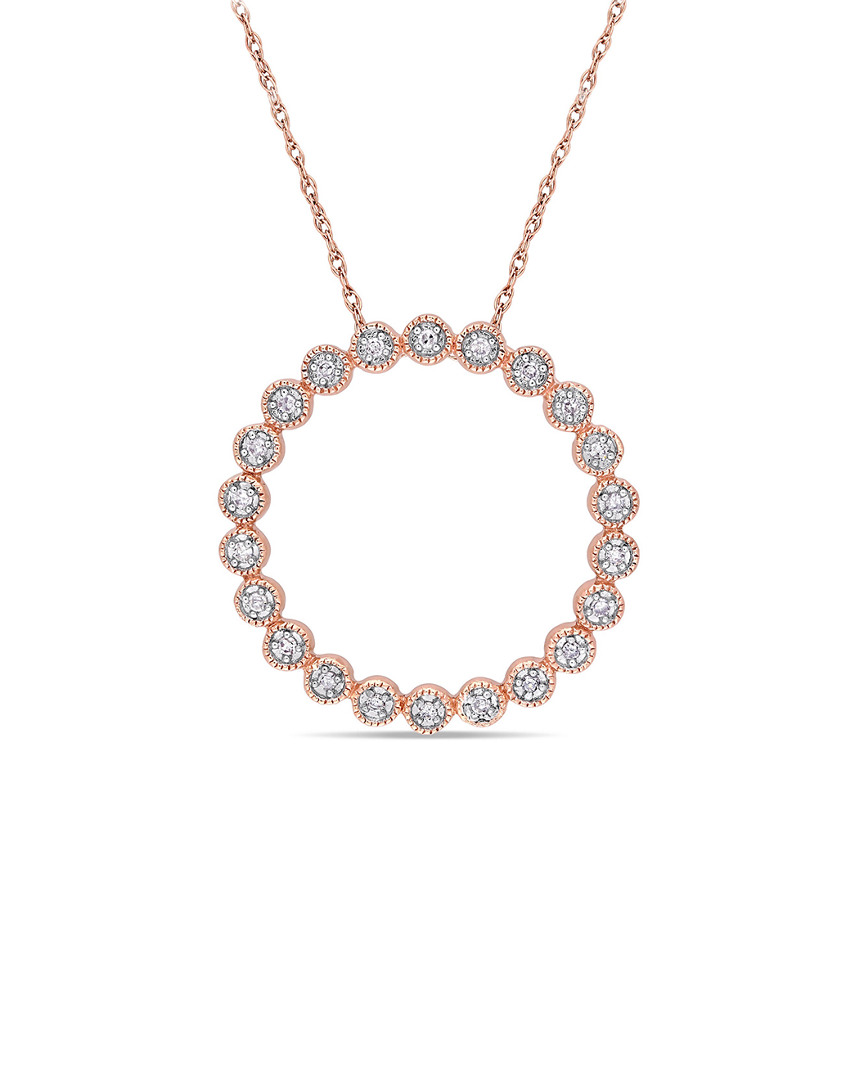 Rina Limor 10k Rose Gold 0.11 Ct. Tw. Diamond Pendant Necklace