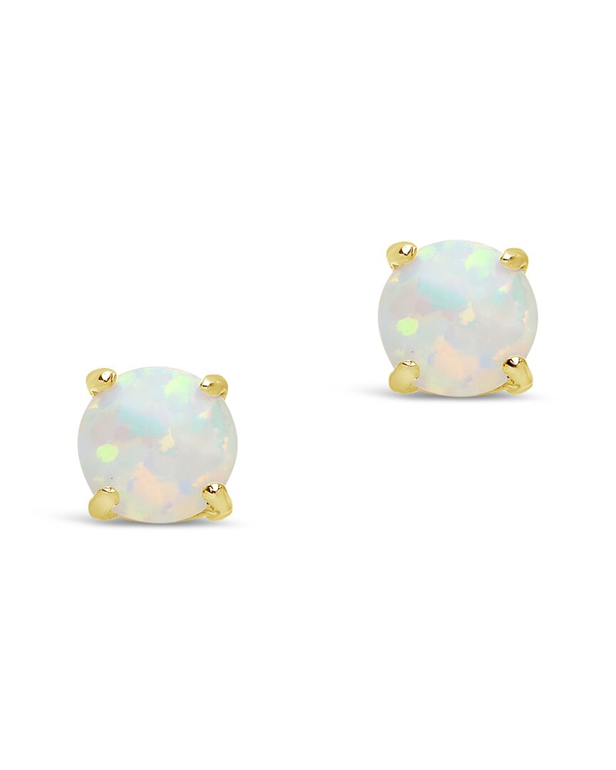 Sterling Forever Sterling Silver Lab Created Opal Stud Earrings