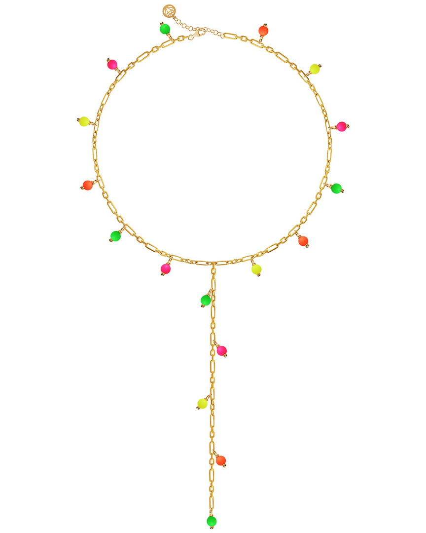 Gabi Rielle 14k Over Silver Candy Neon Lariat Necklace