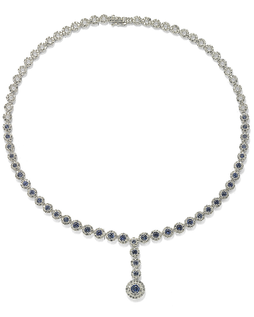 Suzy Levian 18k & Silver 13.02 Ct. Tw. Sapphire Necklace