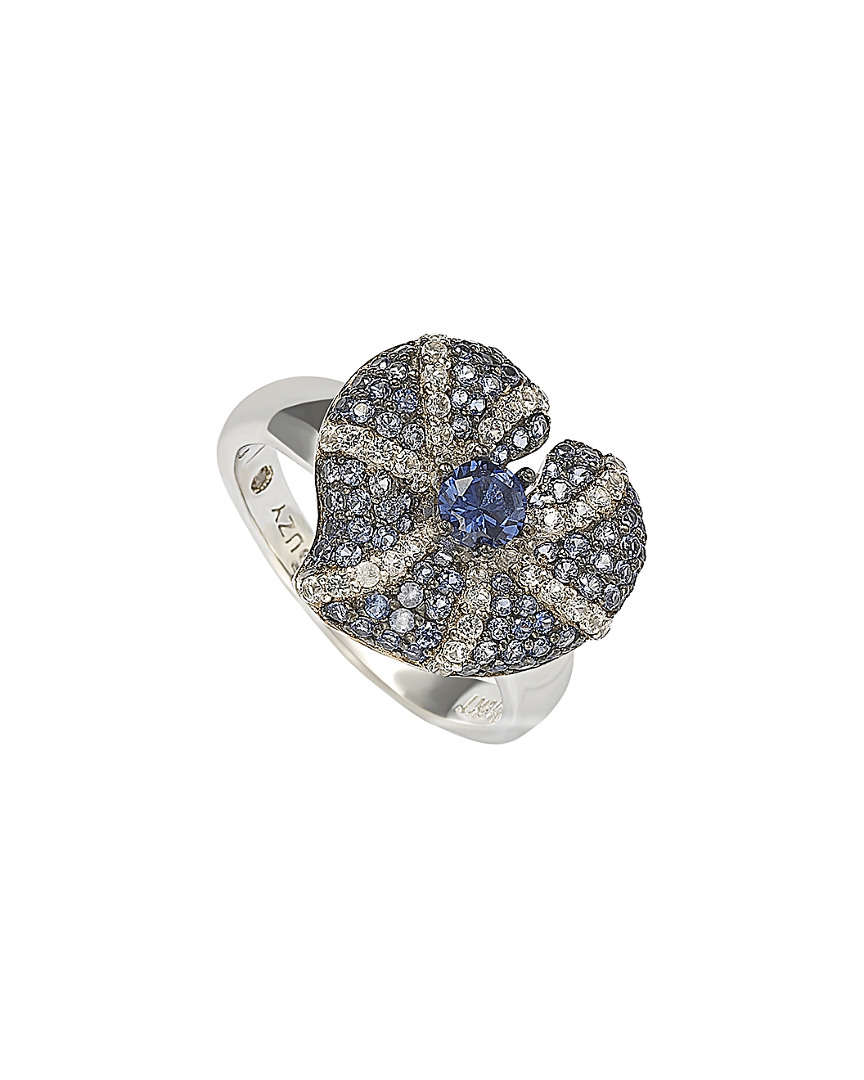 Shop Suzy Levian Floral 18k & Silver 1.82 Ct. Tw. Sapphire Ring