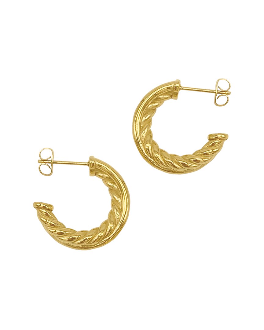 Adornia 14k Plated Cable Hoops