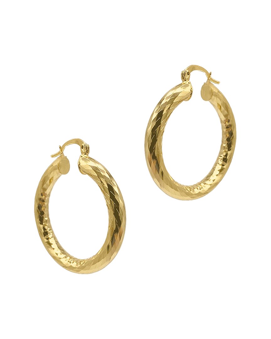 Adornia 14k Plated Hammered Tube Hoops