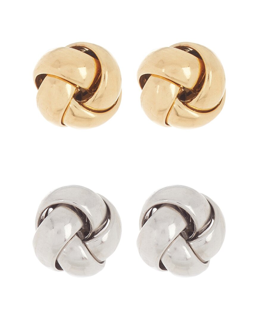 Shop Adornia 14k Plated Knot Studs In Gold