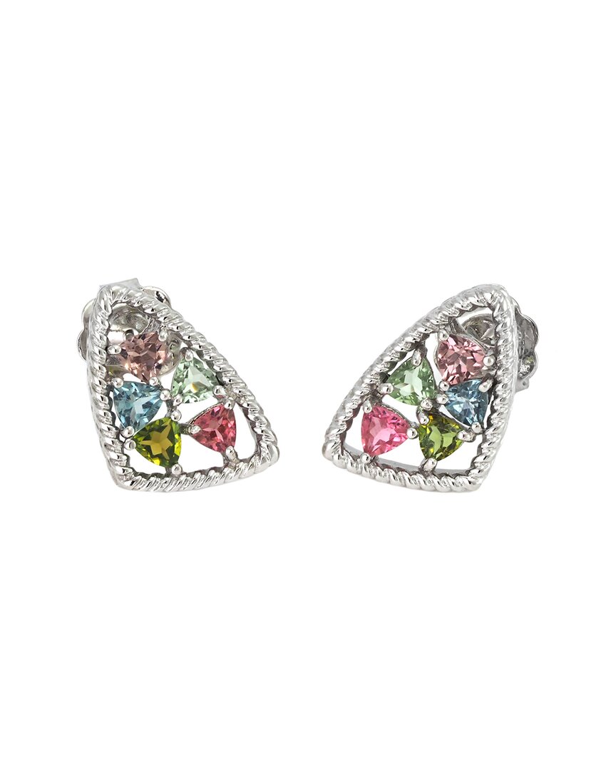 Andrea Candela Mosaico Silver 1.00 Ct. Tw. Gemstone Earrings