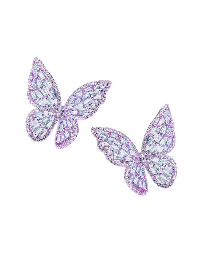 Eye Candy La Luxe Collection Cz Butterfly Drop Earrings